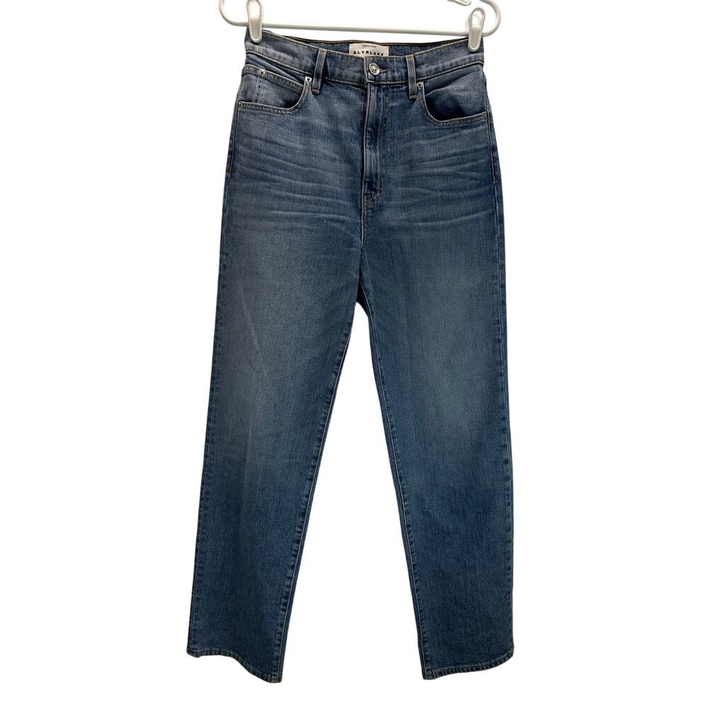 SLVRLAKE London Jeans High Rise Straight Leg Blue Size 28